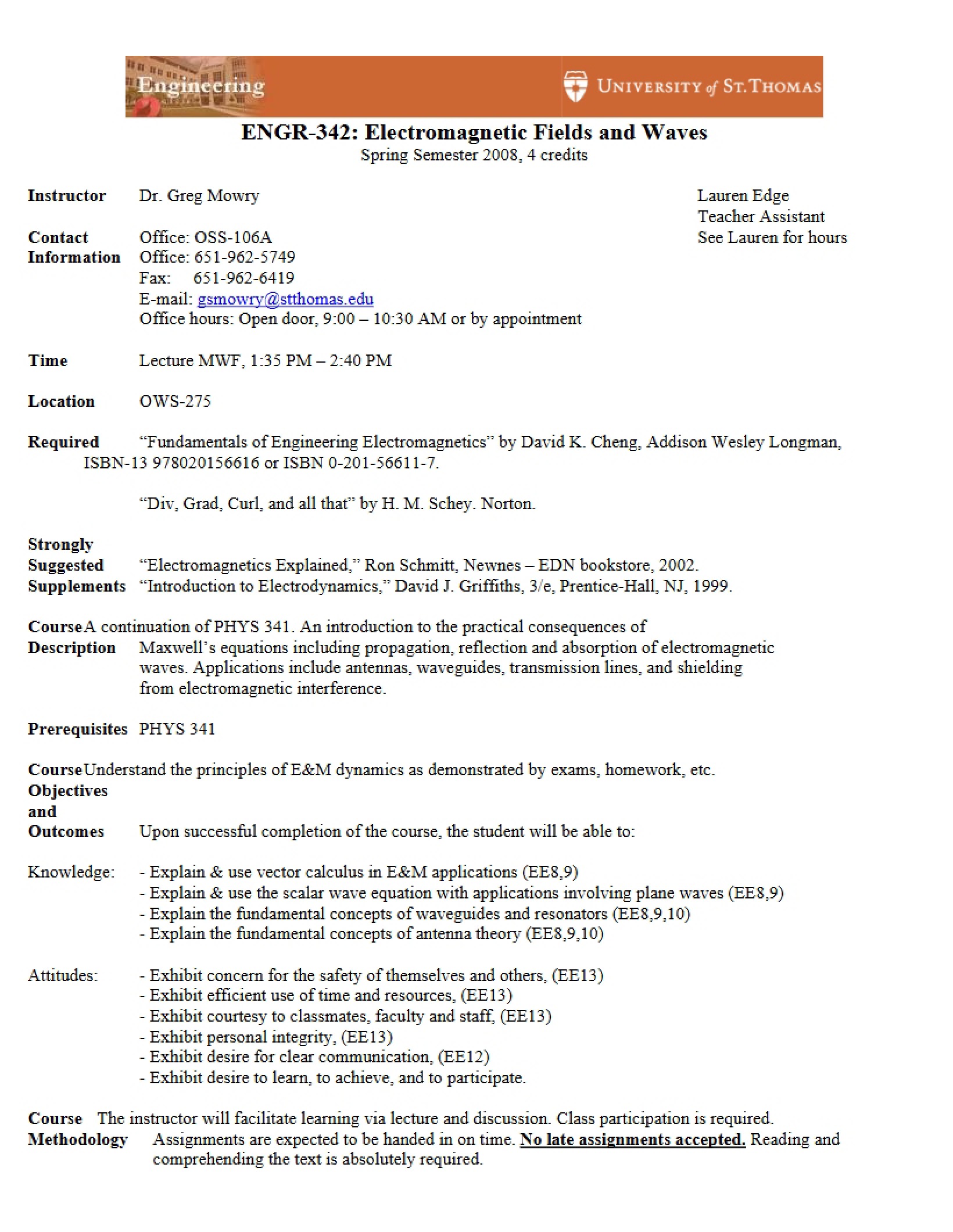 Electromagnetic Fields Syllabus