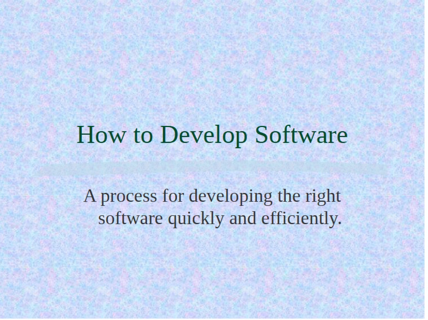 Software Development Methods
