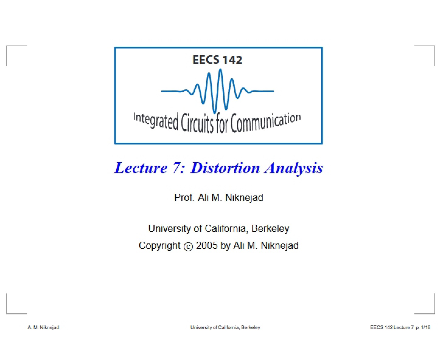 Notes from Lecture