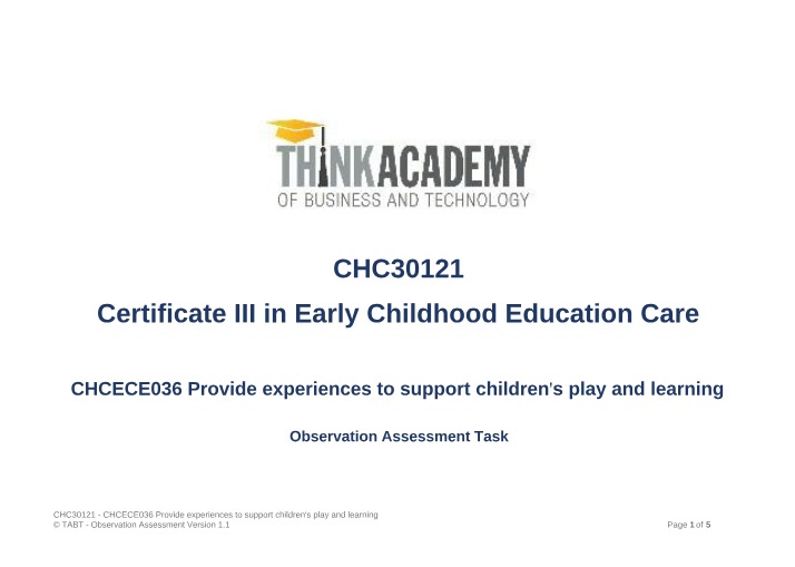 Assessment Task - Observation