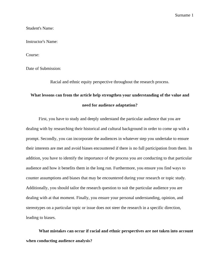 Value of Racial and Ethnic Equity in Research
