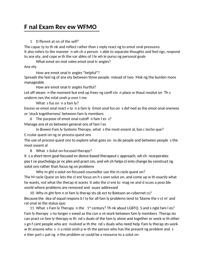 WFMO Final Exam Review