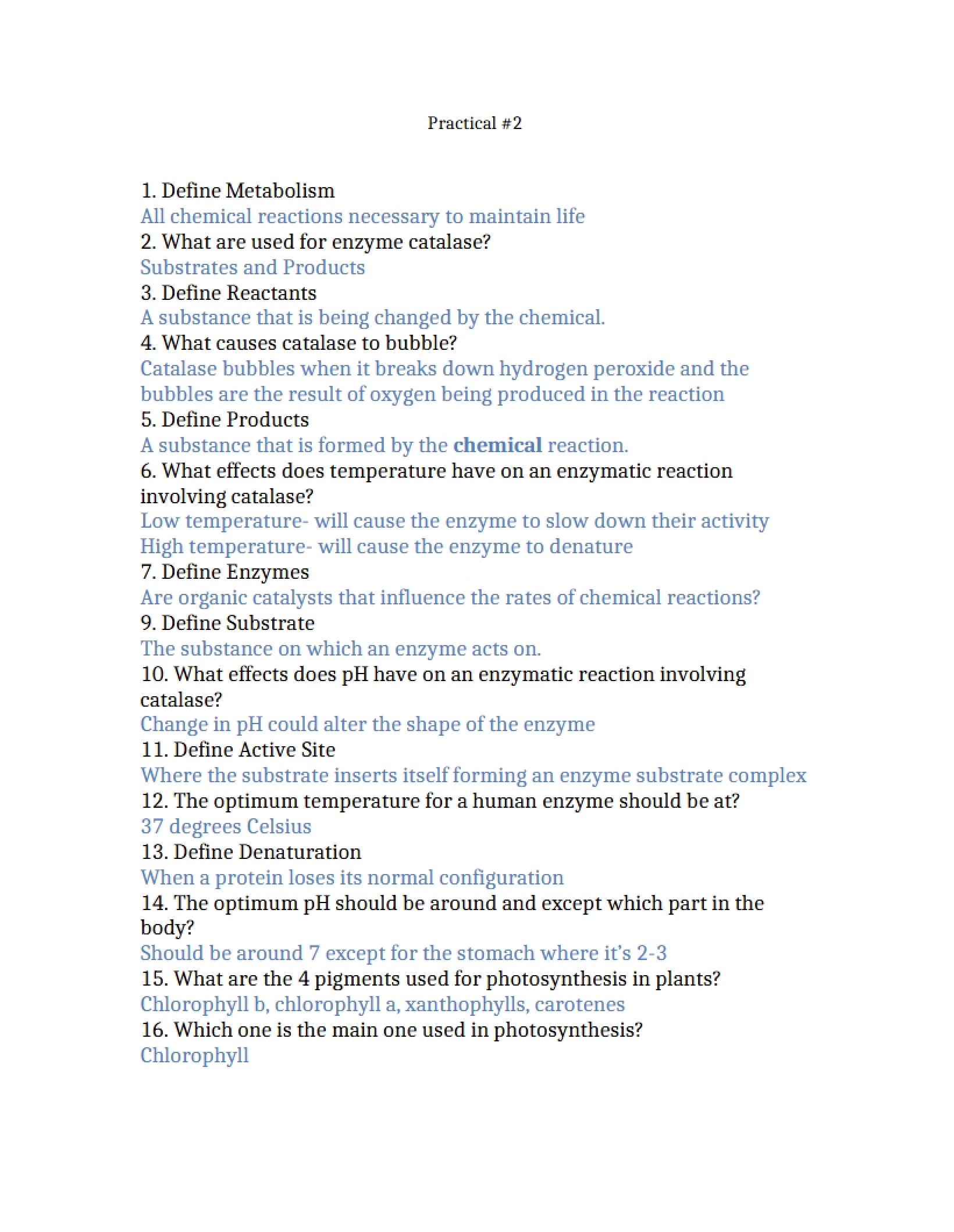 Biology Study Guide