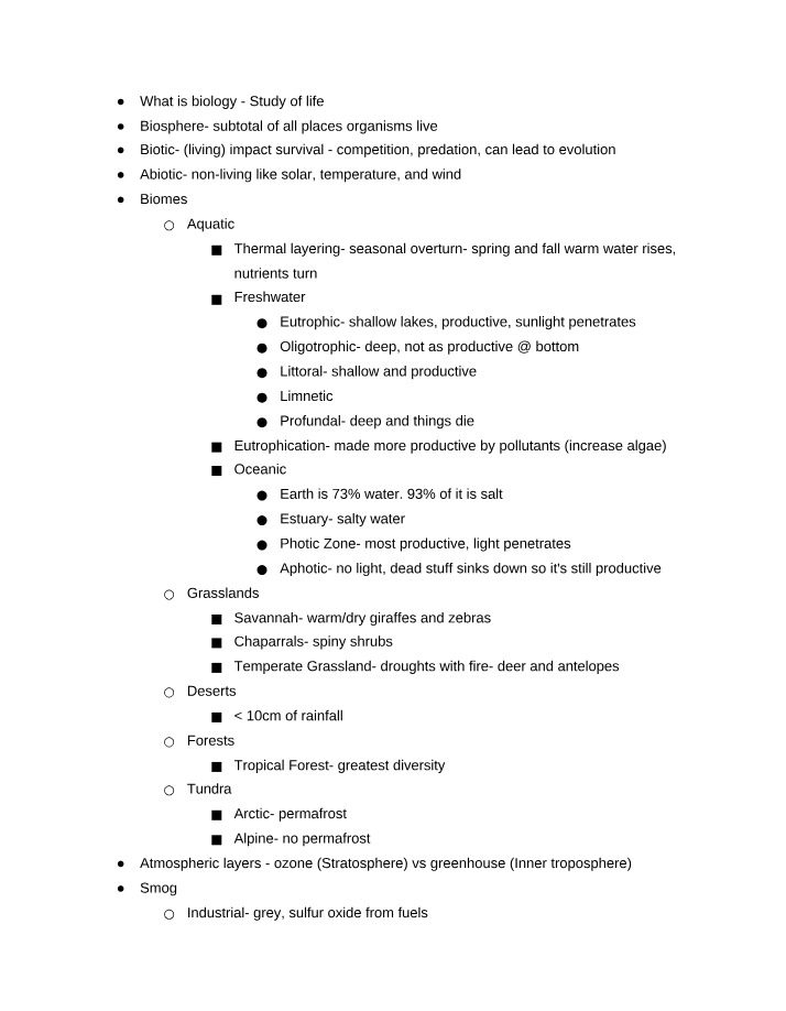 The Study of Life - Biotic and Abiotic Impact in Biology