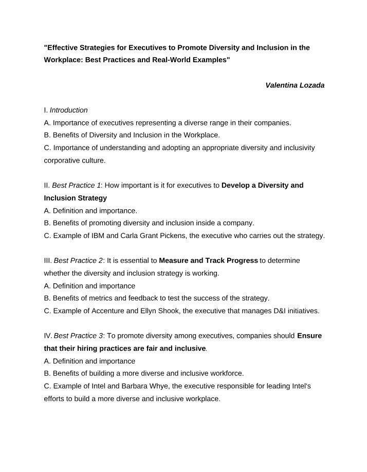 Workplace Diversity and Inclusion - Executive Strategies