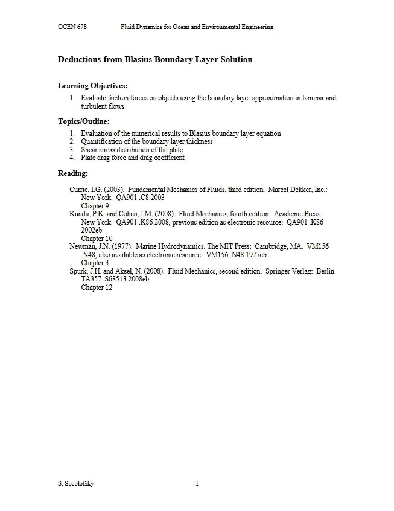 Boundary Layer Deductions