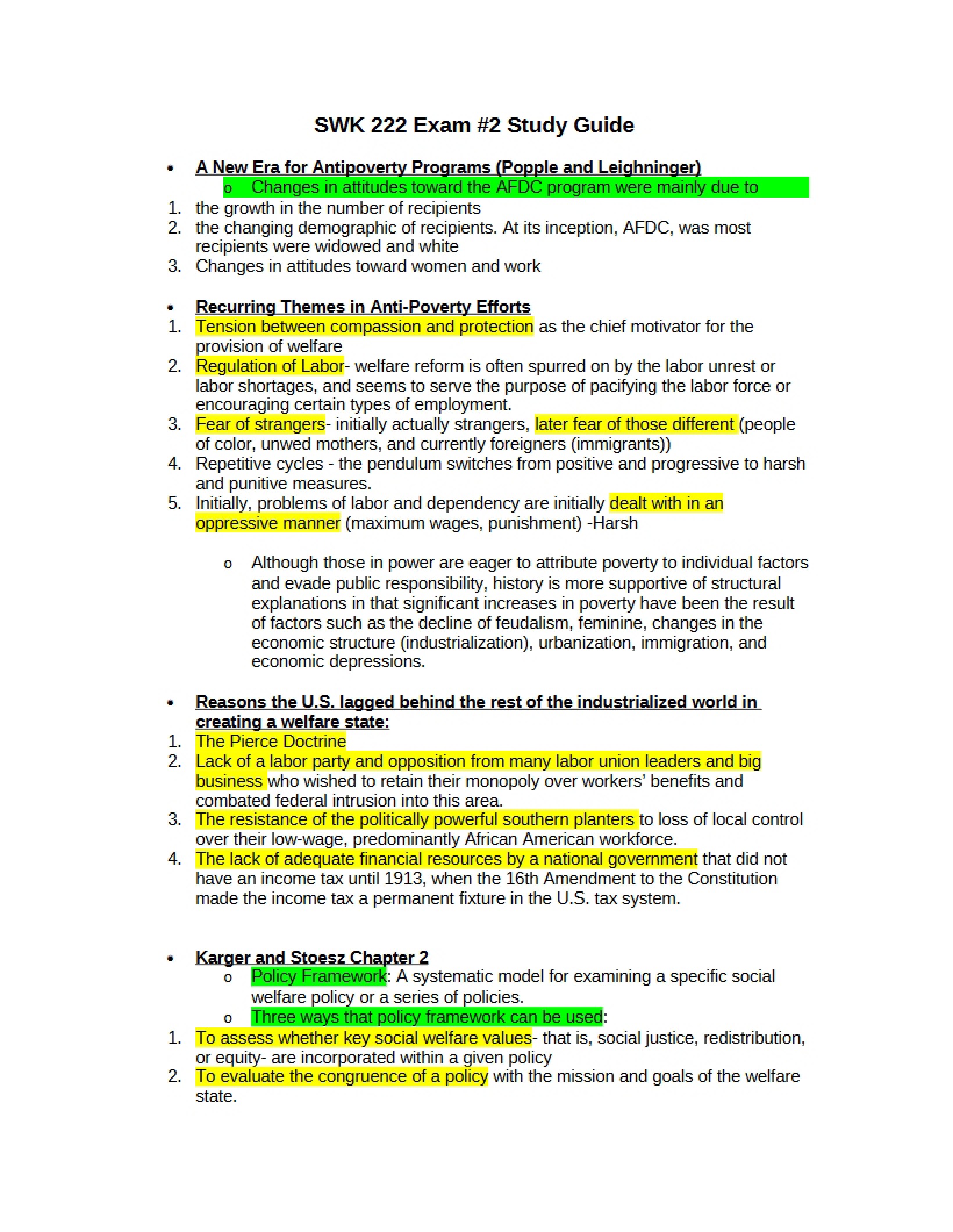 Study Guide Exam #2