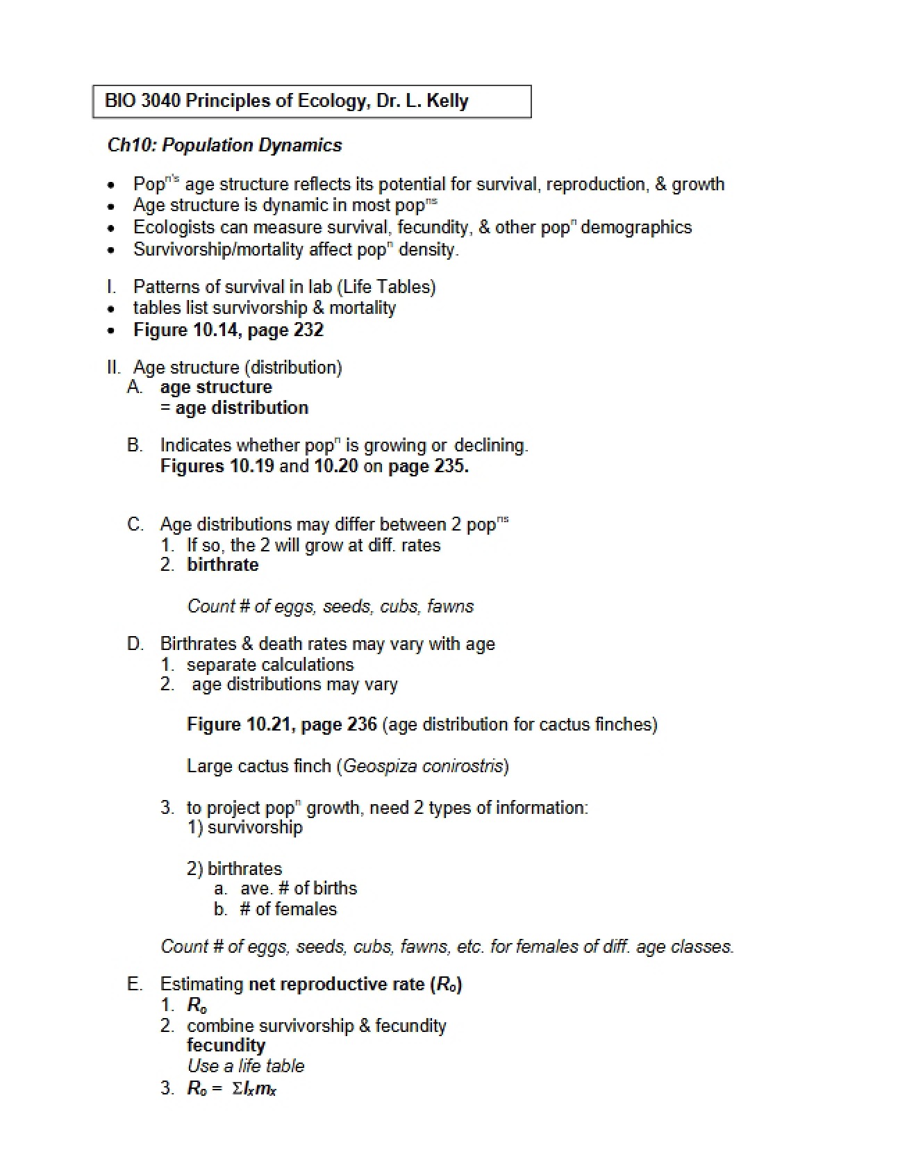 Dynamics of Populations
