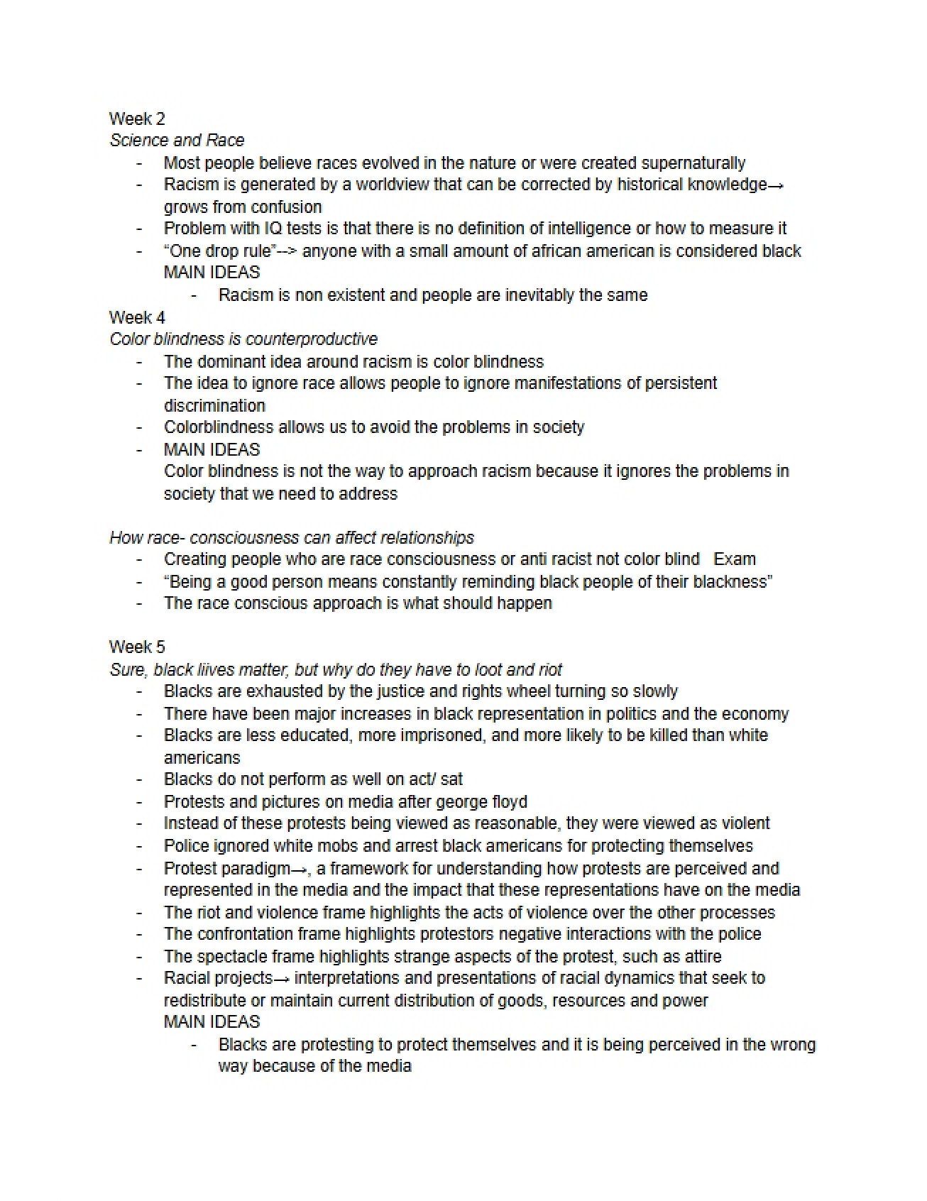 Notes for Week Two