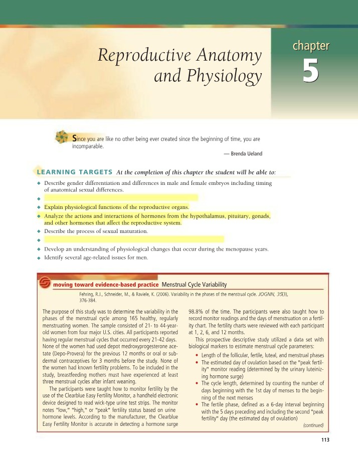 Chapter 5 - Reproductive Anatomy and Physiology