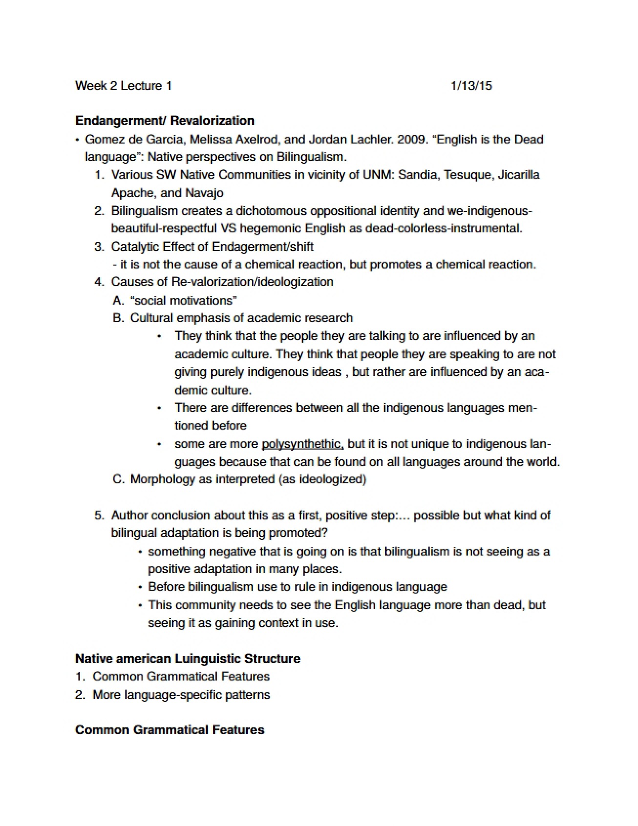 Midterm on Native Languages