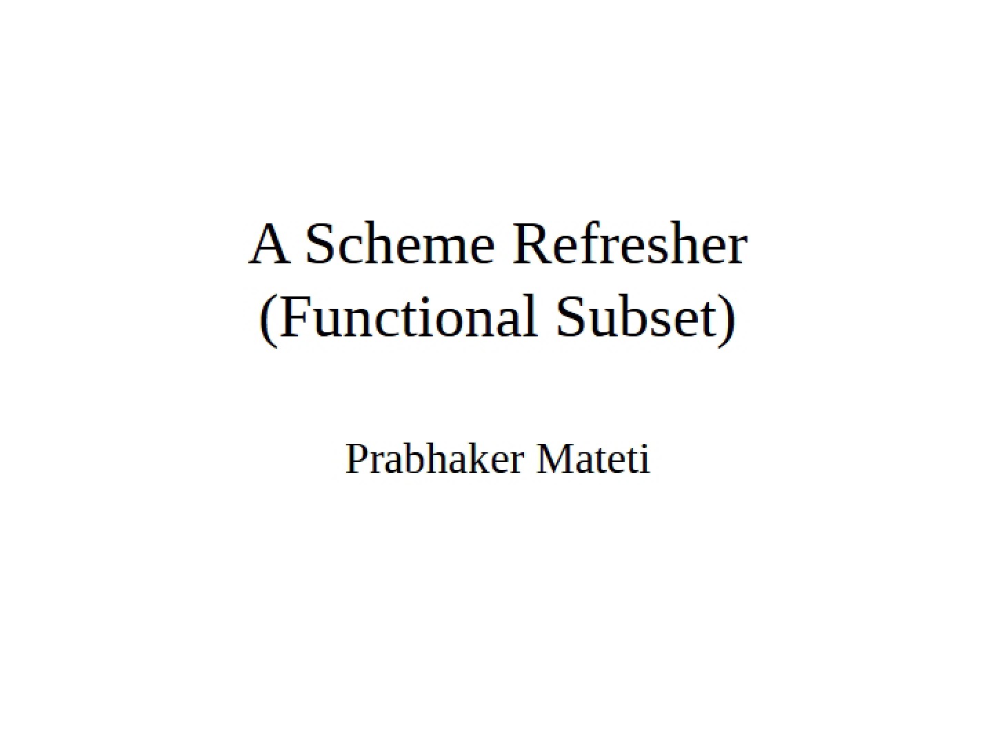 Functional Subset Scheme Refresher