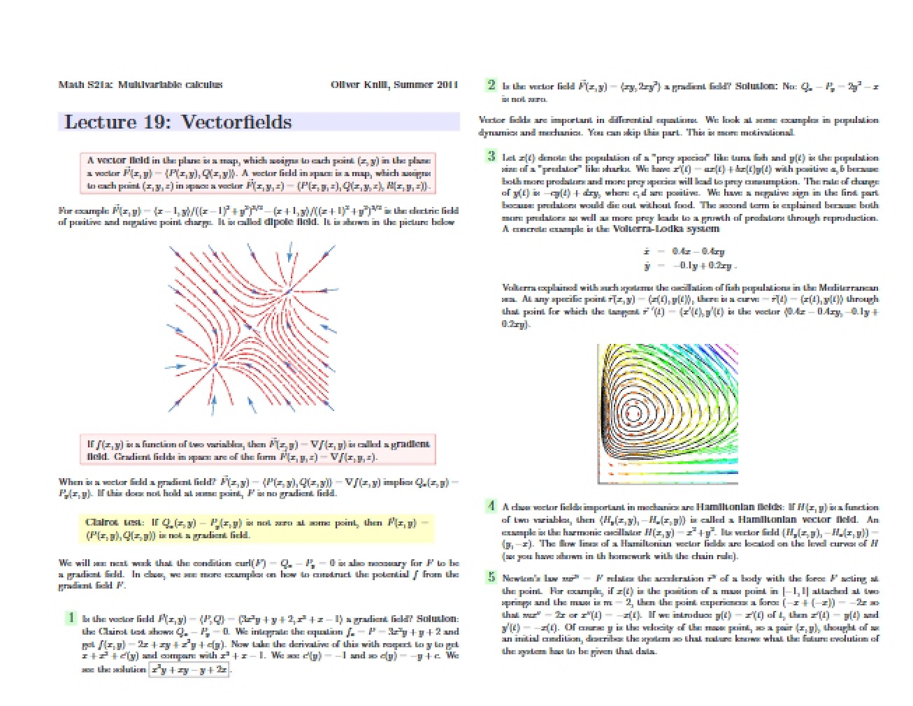 Vector Fields and Flow Lecture 19