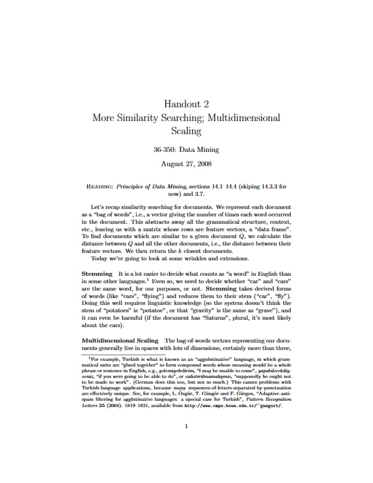 Statistical Computing Lecture Four