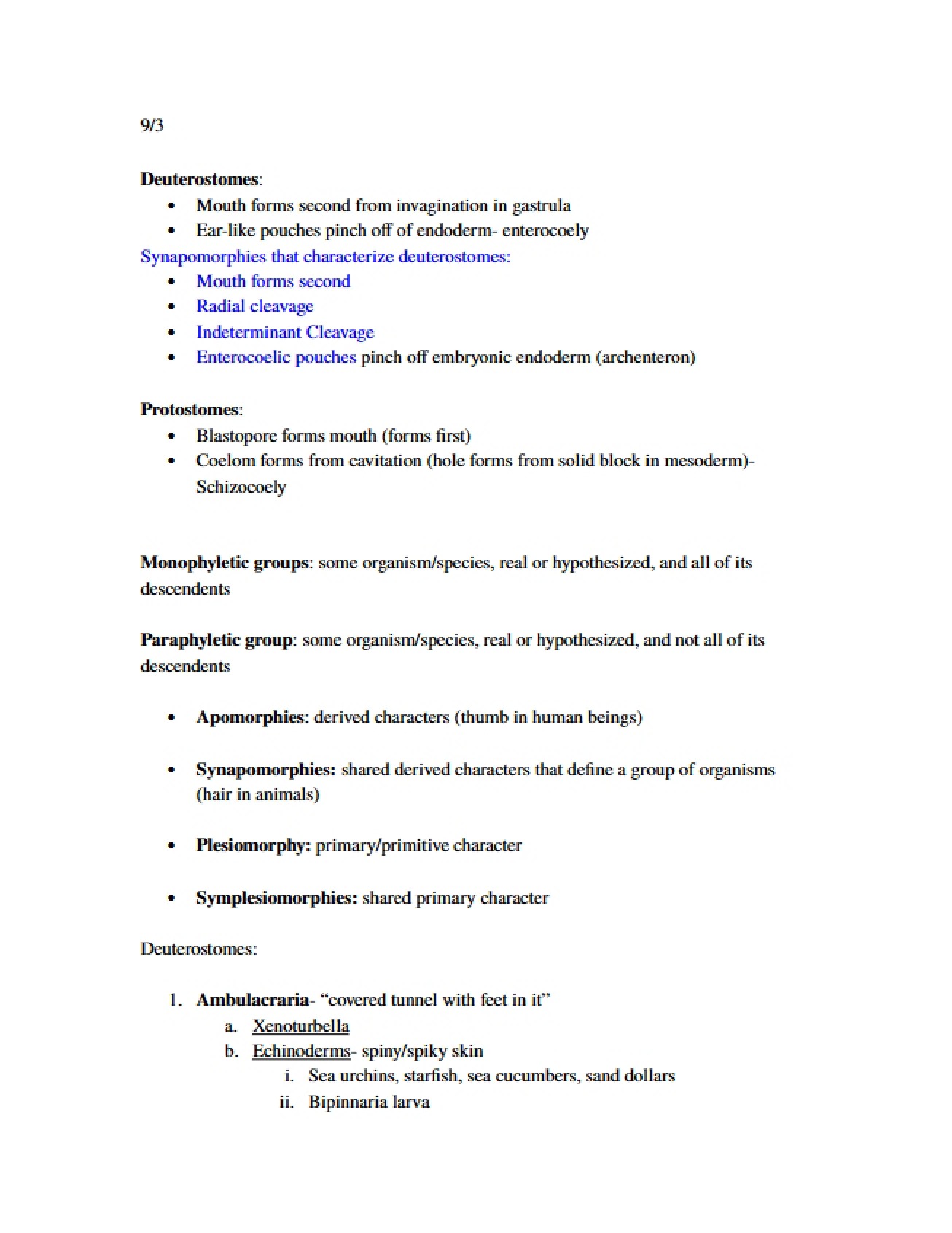 Notes for Exam One