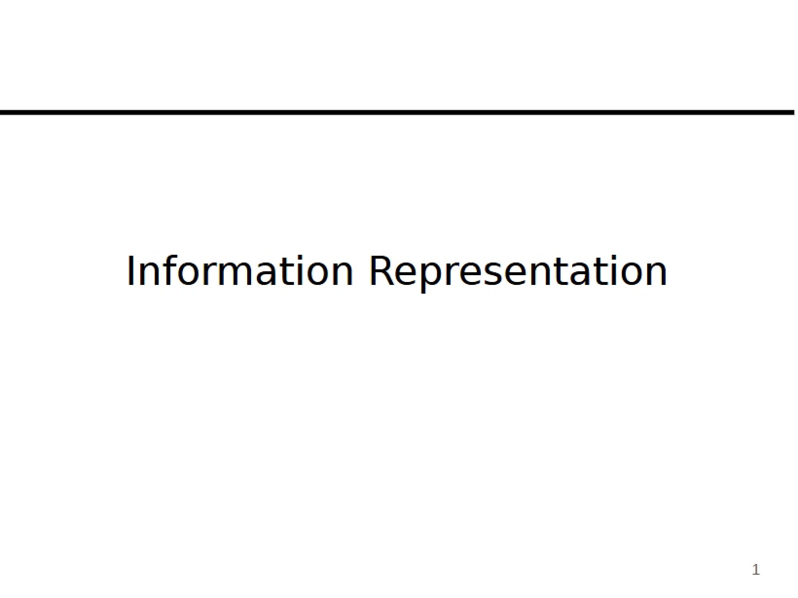 Representation of Information