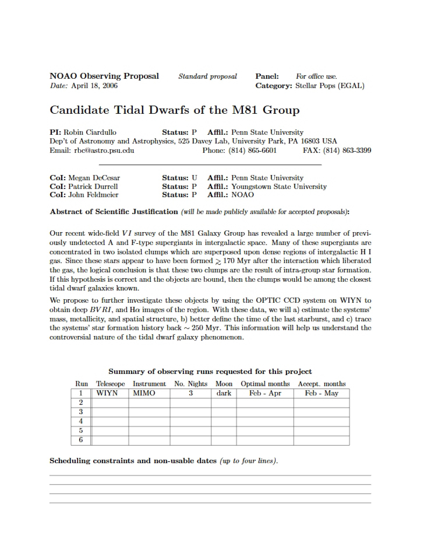 M81 Group Tidal Dwarf Candidates