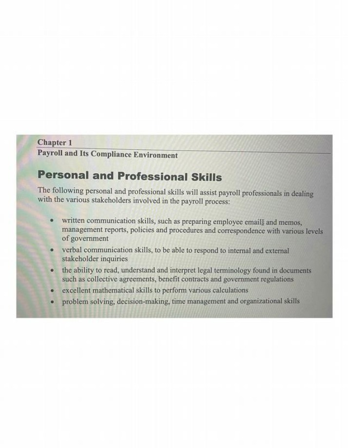 Professional and Personal Skills