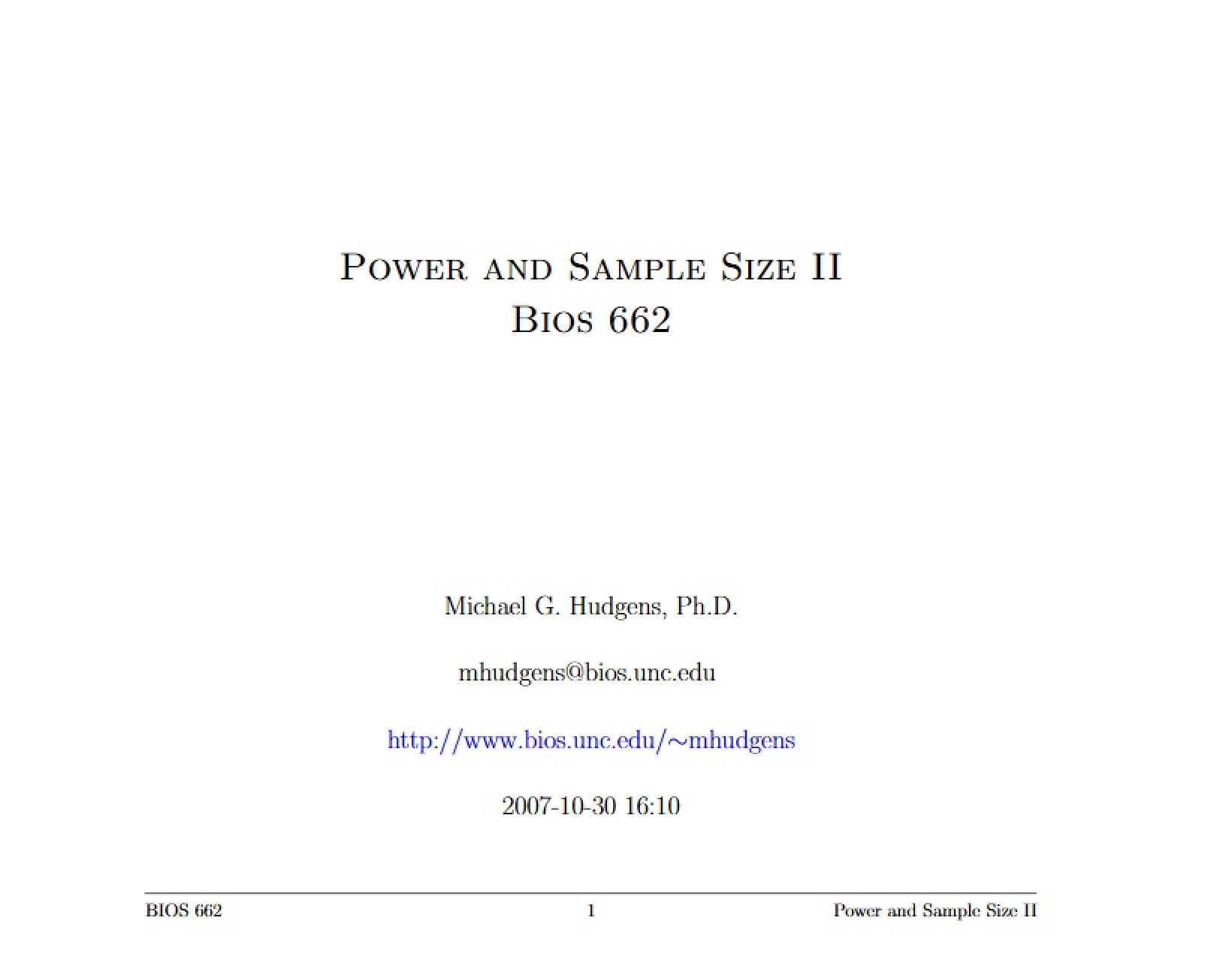 Second Module on Power and Sample Size