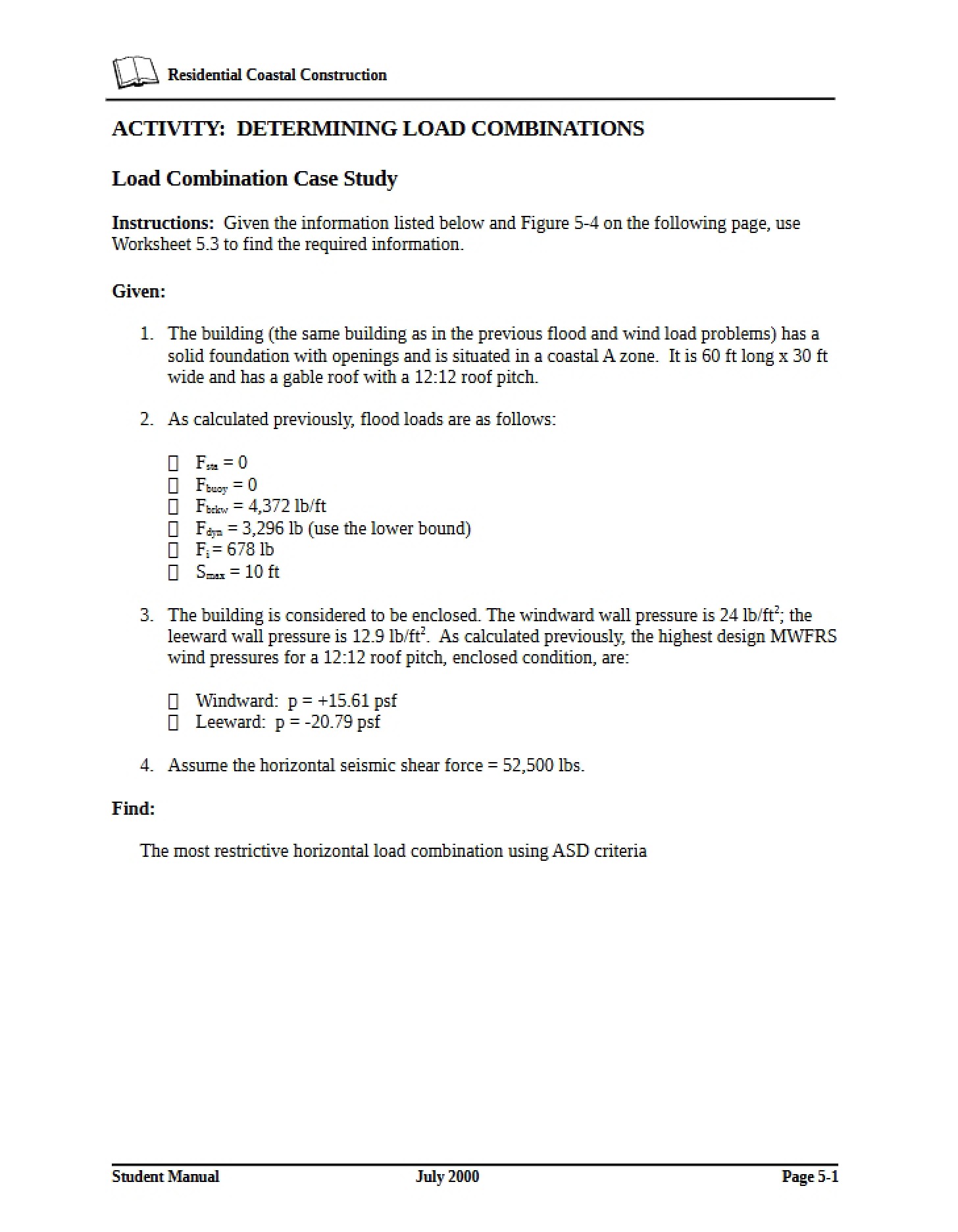 Determining Load Combinations (Activity)