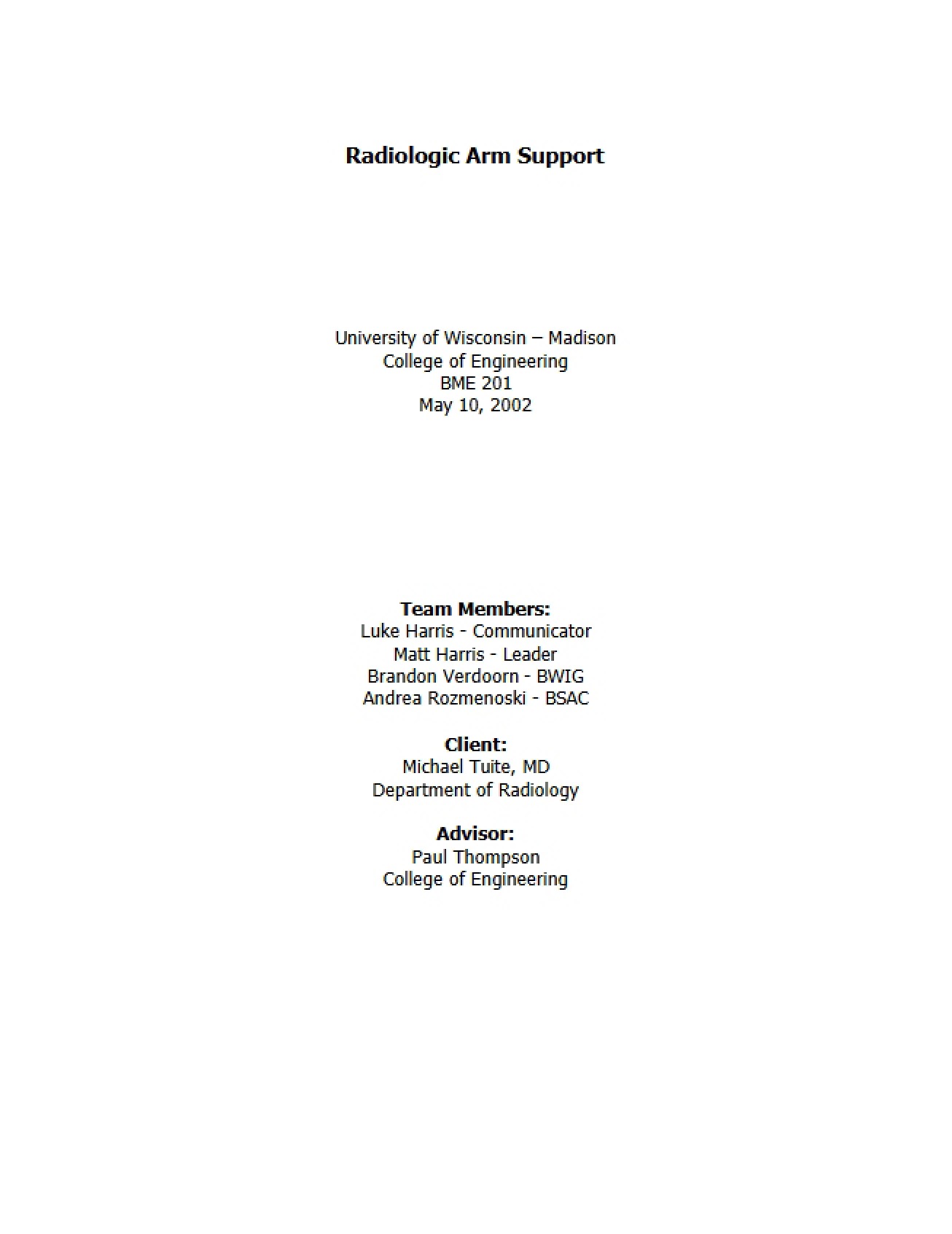 Support for Arm (Radiology)