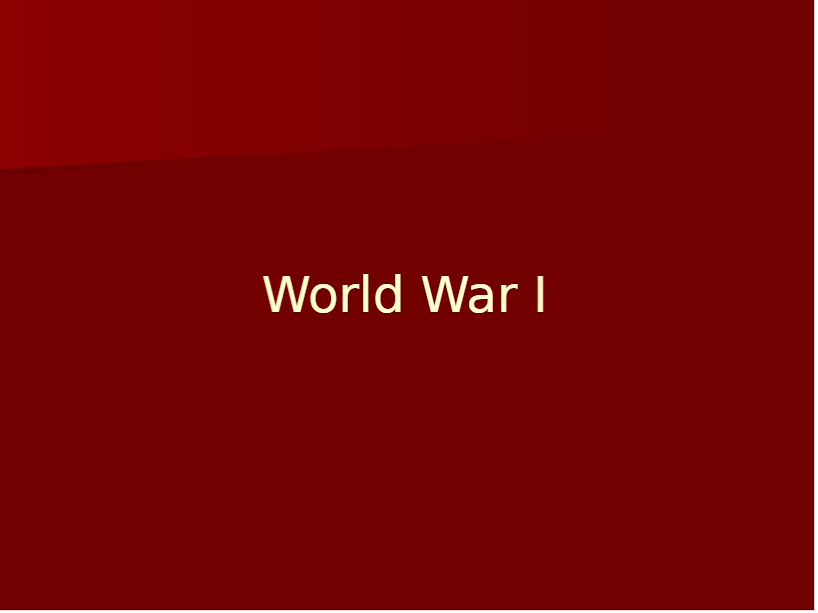 First World War
