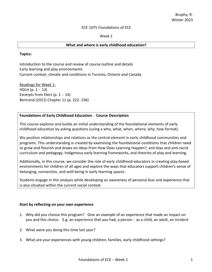 Week 1 - Foundations of ECE
