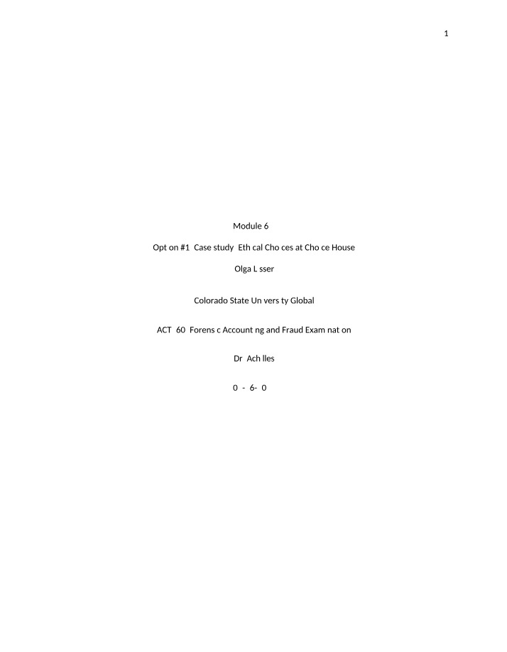 ACT 560 - Module 6