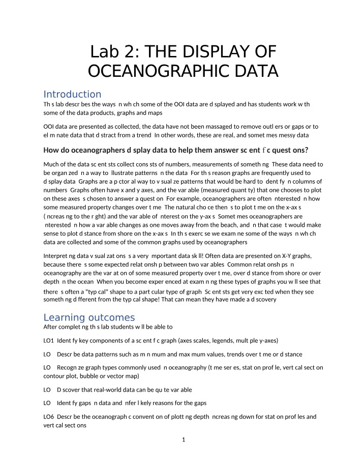 Lab on Oceanographic Data Visualization