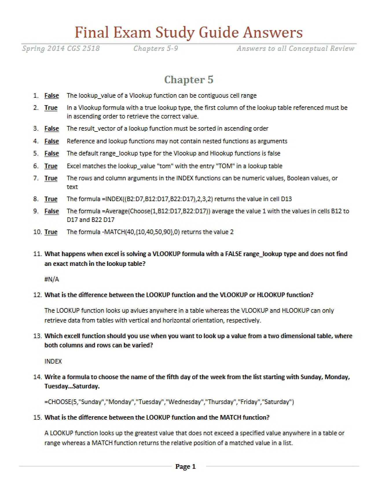 Final Examination Materials - Part 1
