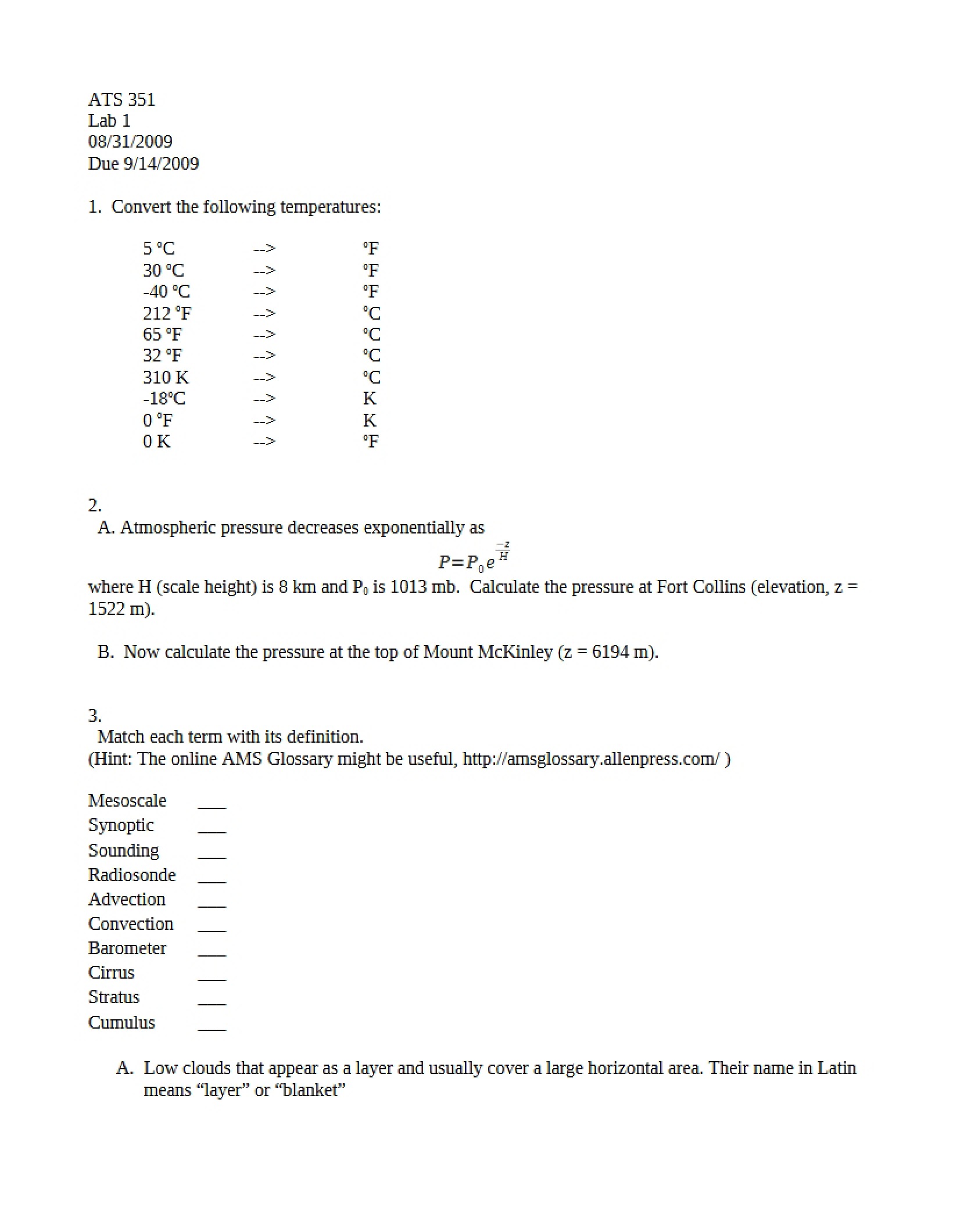 Eleventh Lab (ATS 351)