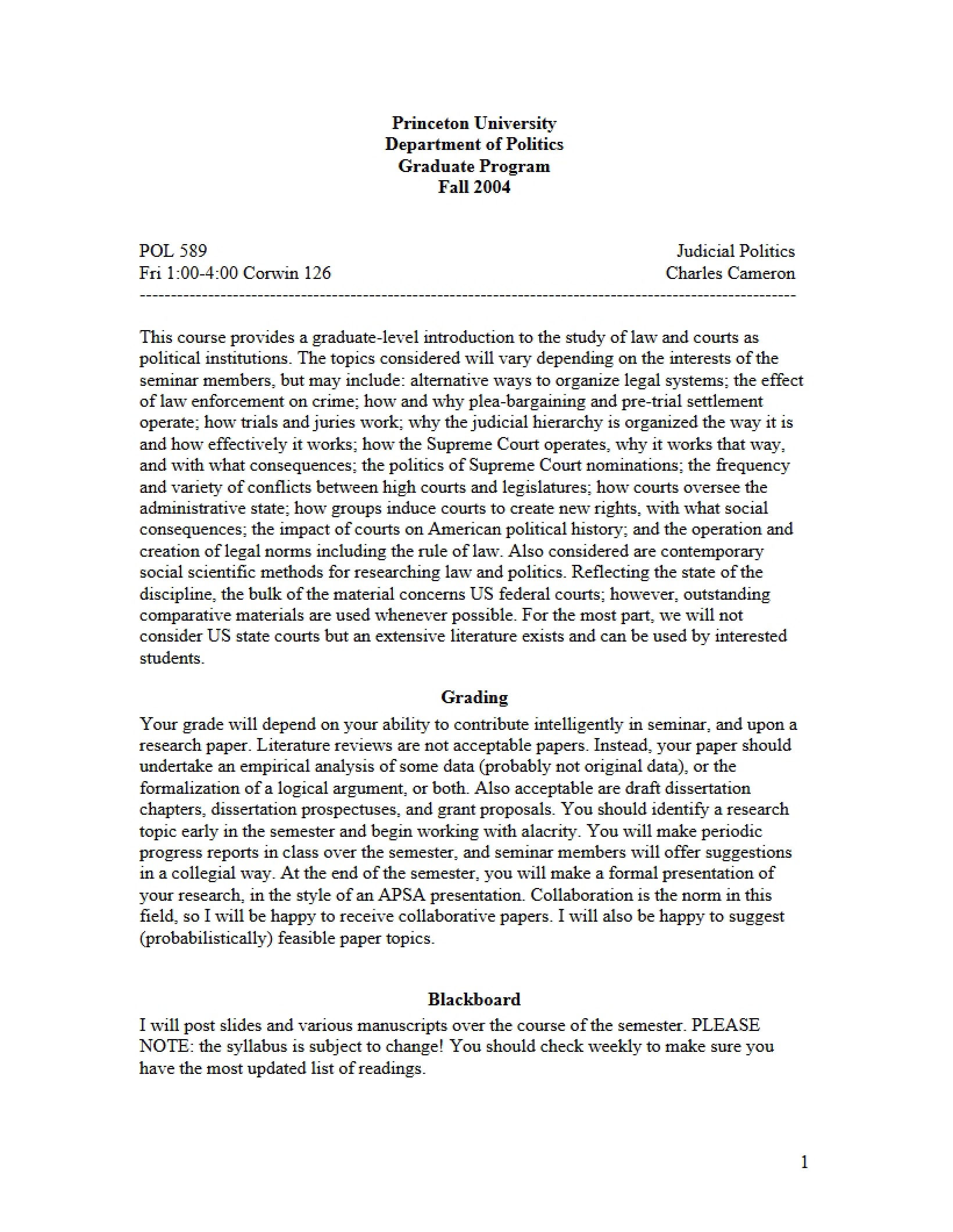 Population Problems Syllabus