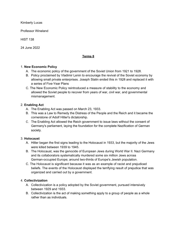 HIST 138 Terms 8