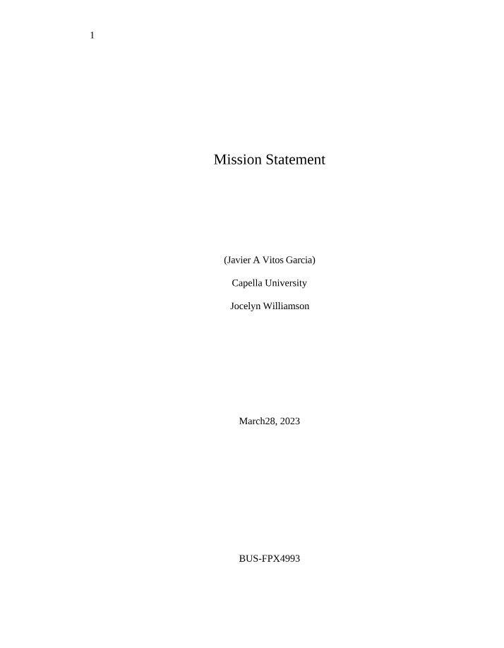 Guide for Crafting an Effective Mission Statement