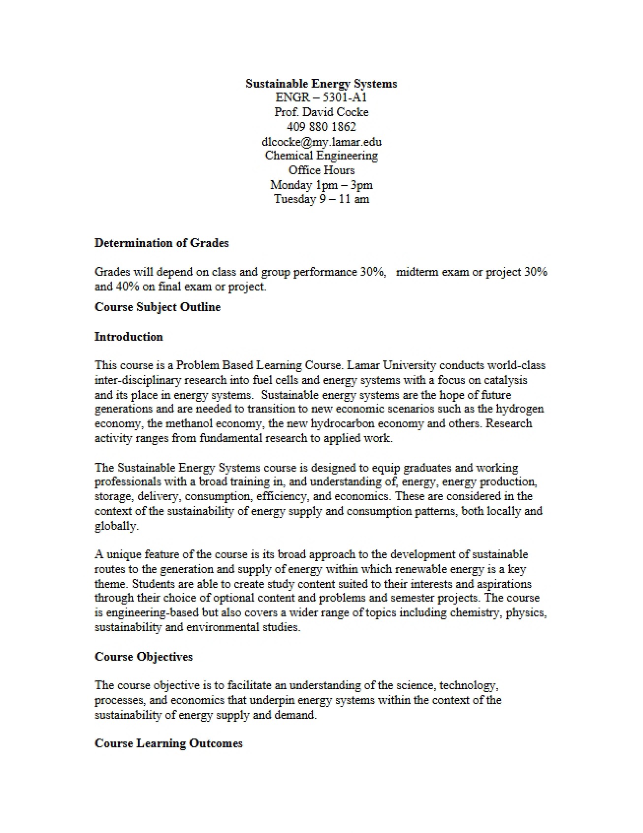 Overview of the Fracture Mechanics Syllabus