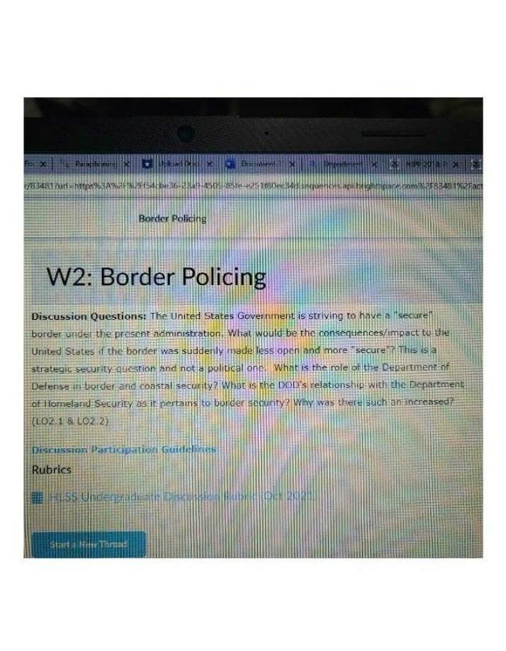 Rubric and Discussion Questions for Border Policing