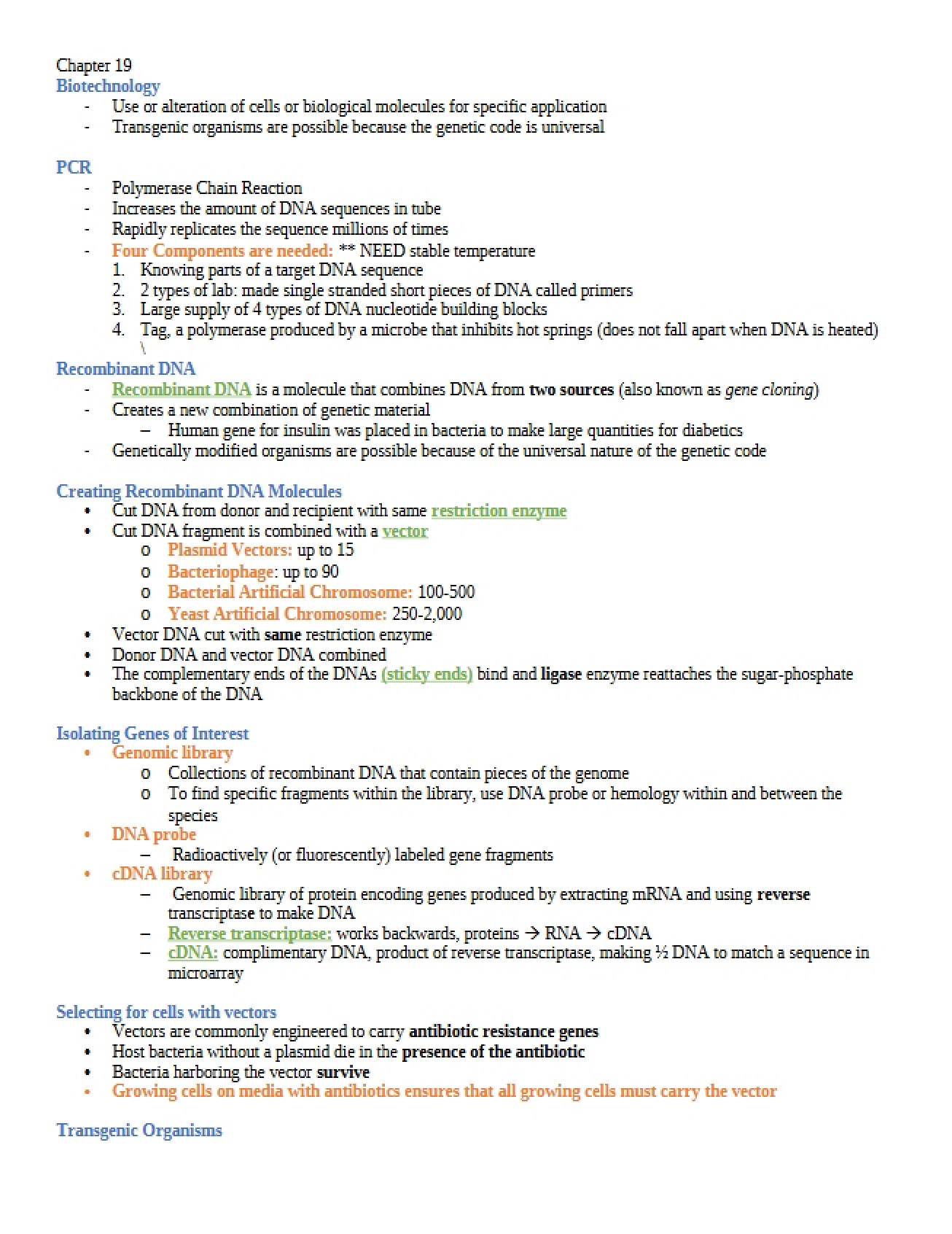Biotechnology Chapter 19