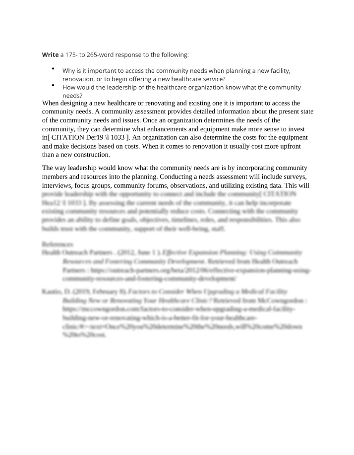 Healthcare Community Needs Assessment