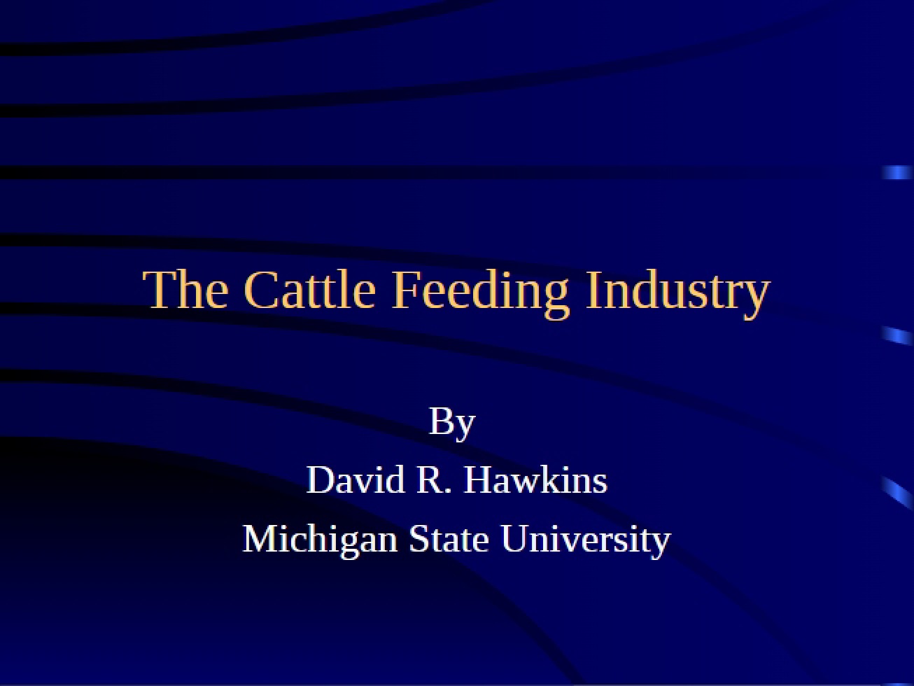 Industry of Cattle Feeding