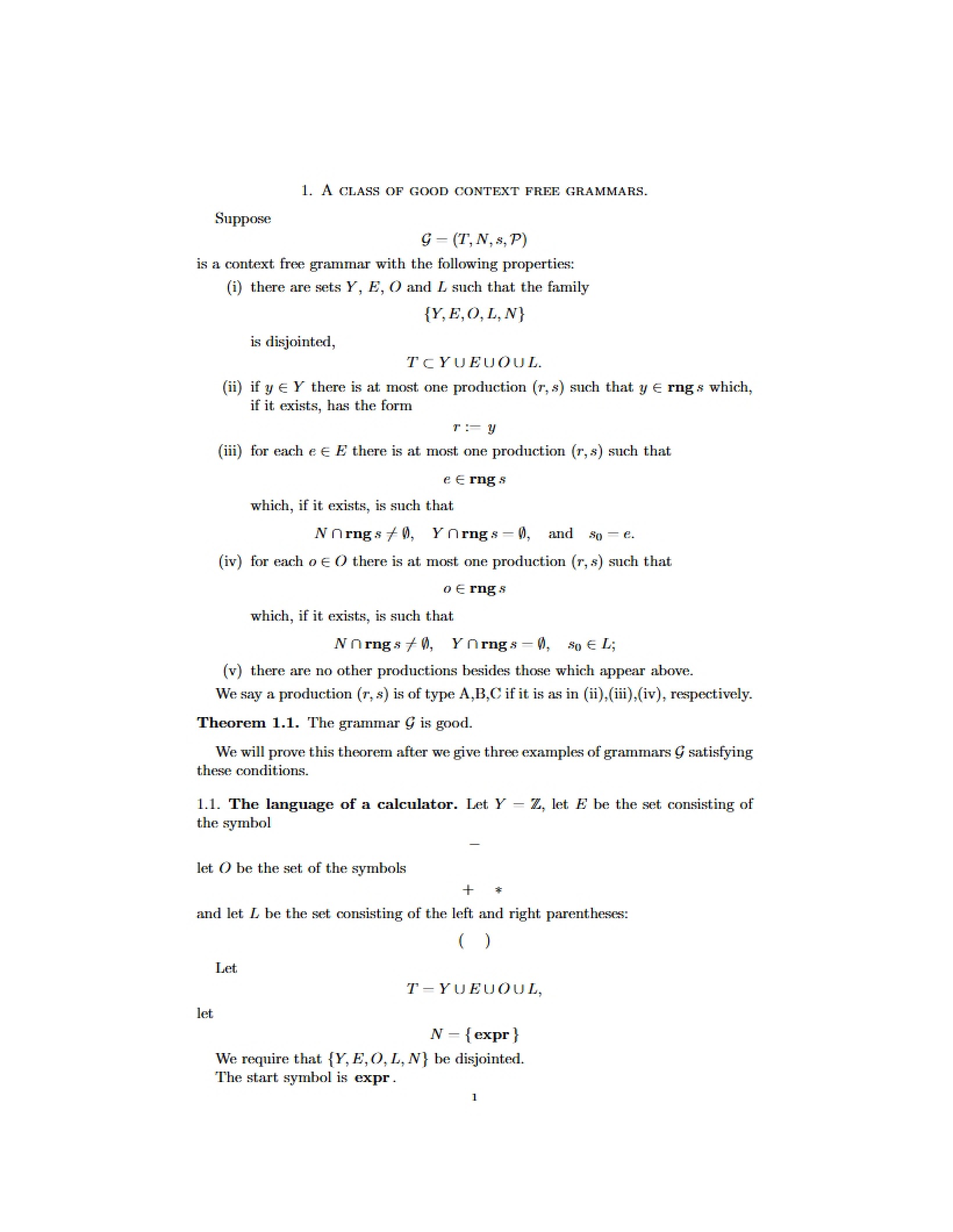 Context Free Grammars Class