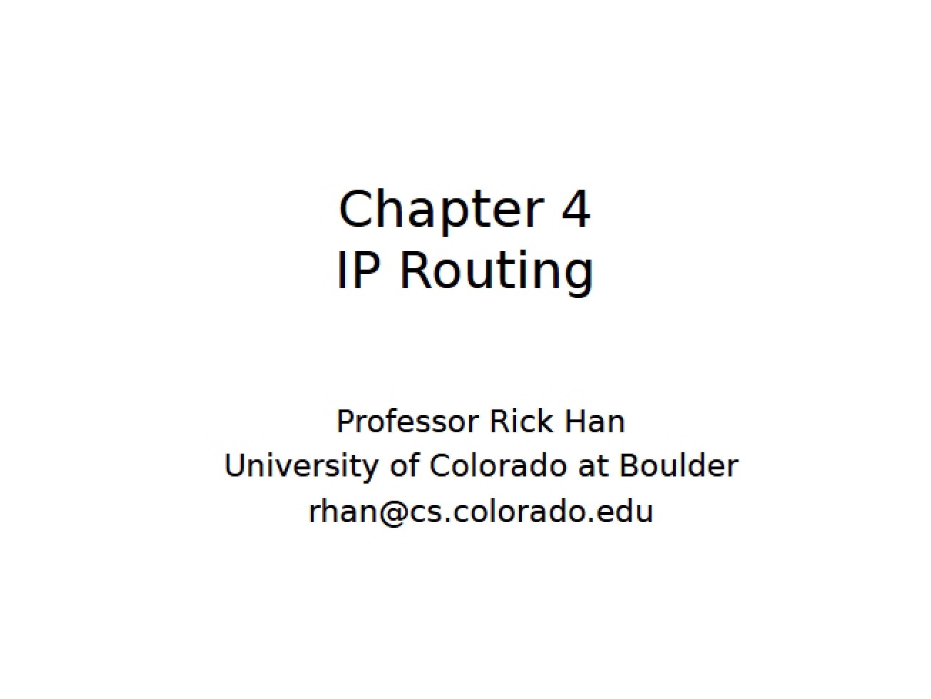 IP Routing Principles