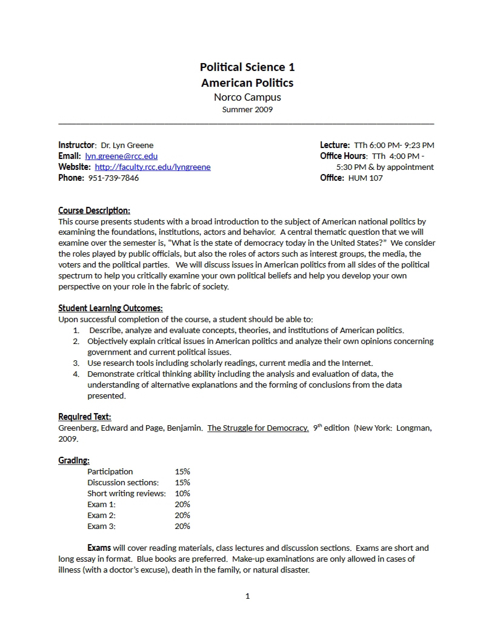 American Politics Syllabus (2)
