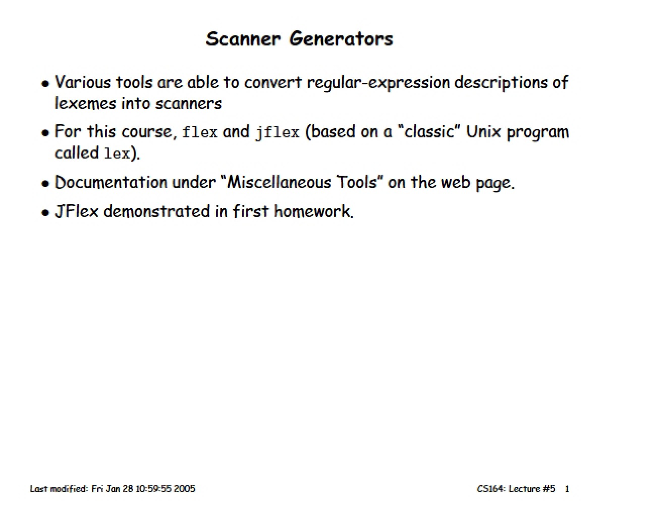 CS 164 Course Notes