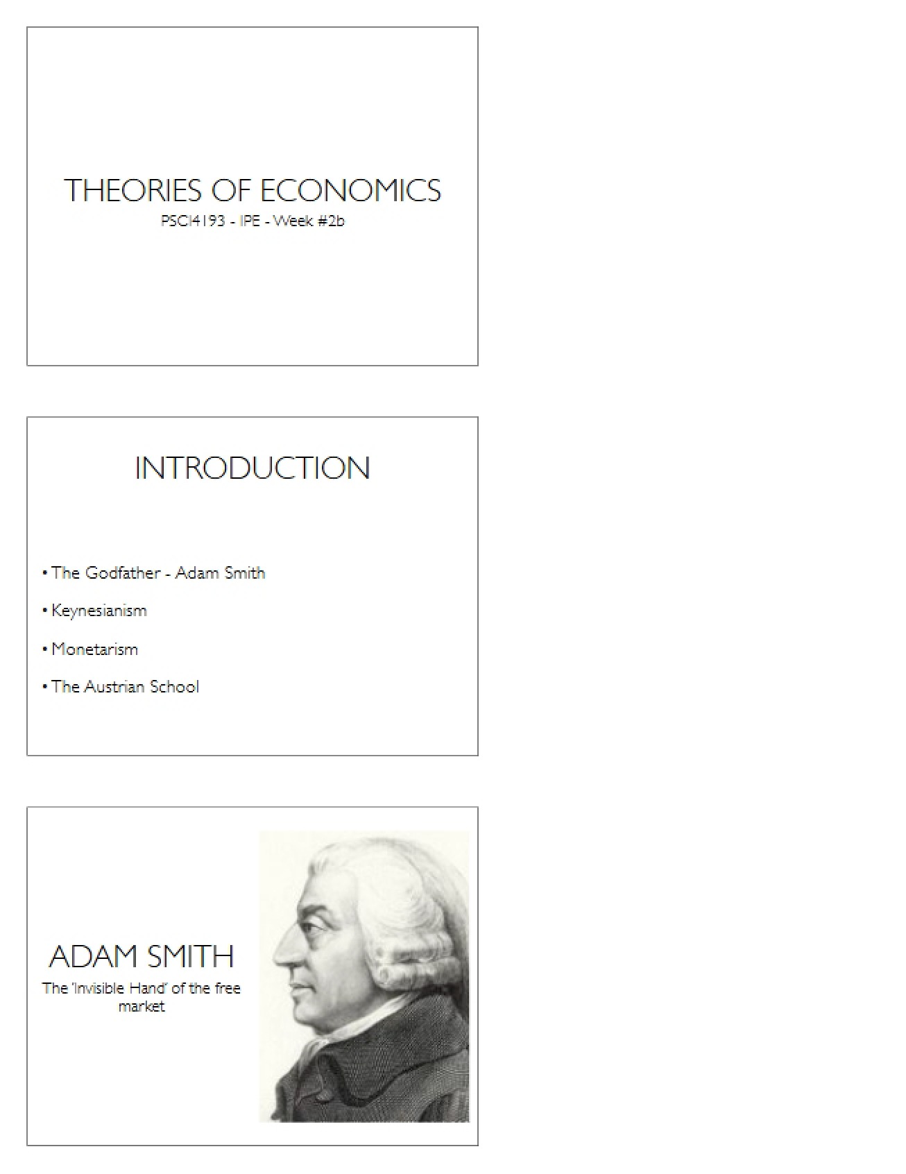 Economic Theories