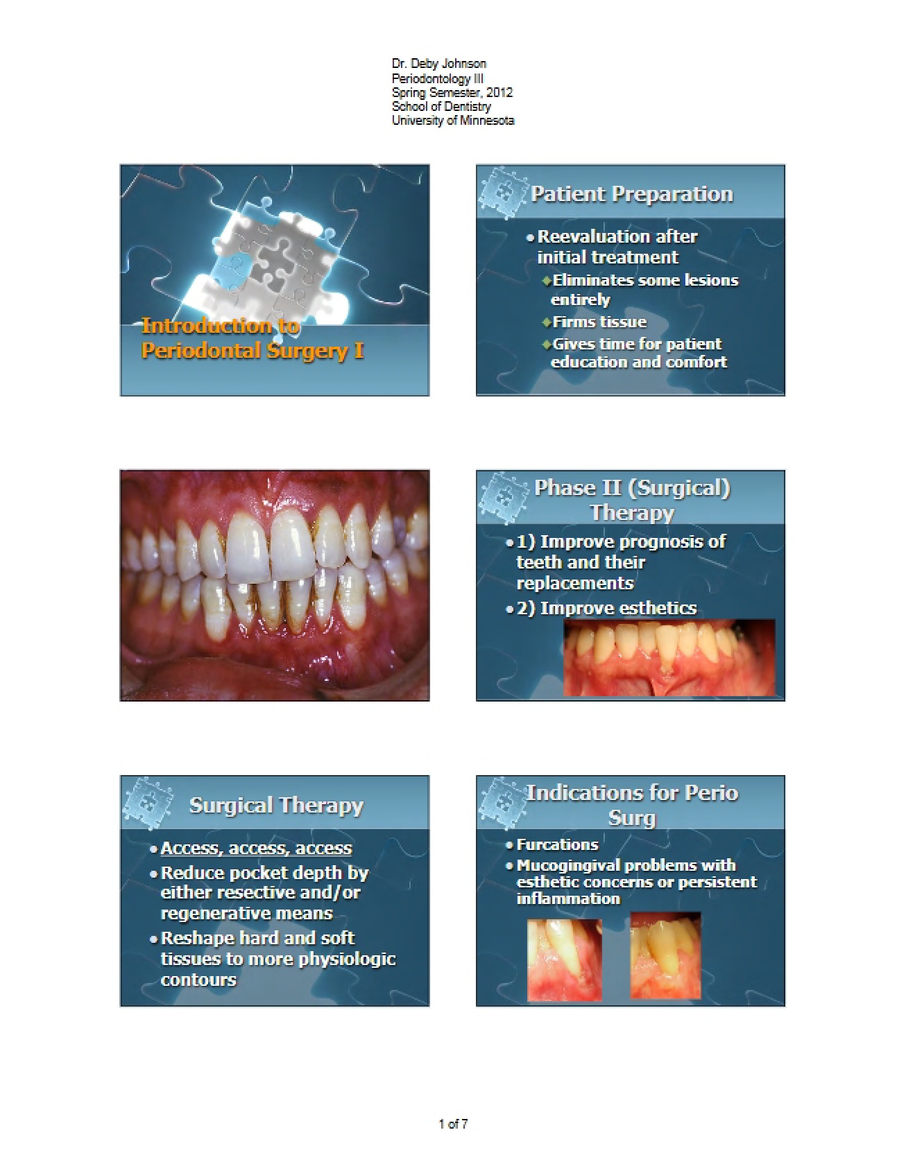 Periodontal Surgery I Introduction