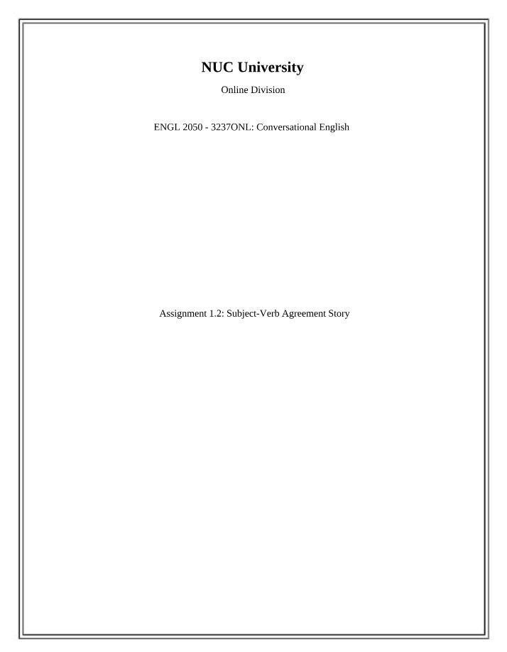 Conversational English - Subject-Verb Agreement Story