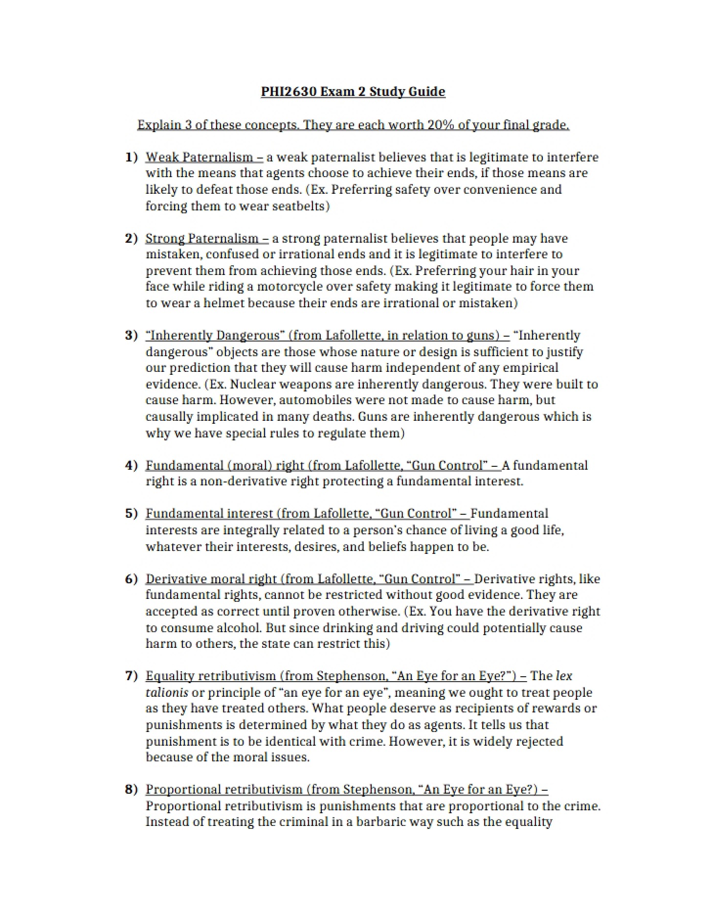 Second Test Study Guide