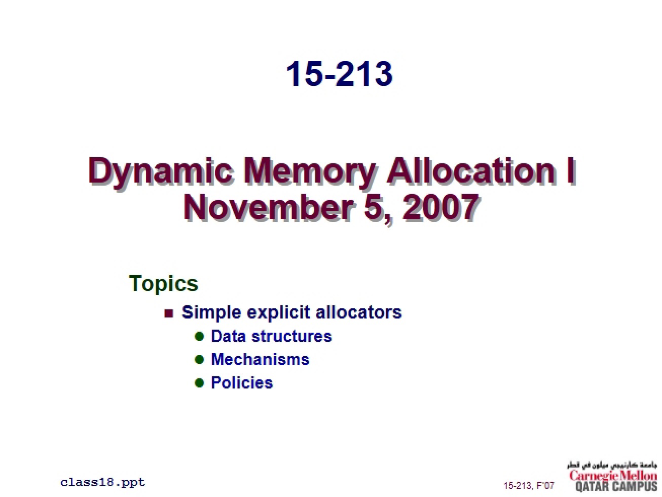Session Sixty-Nine Lecture Notes