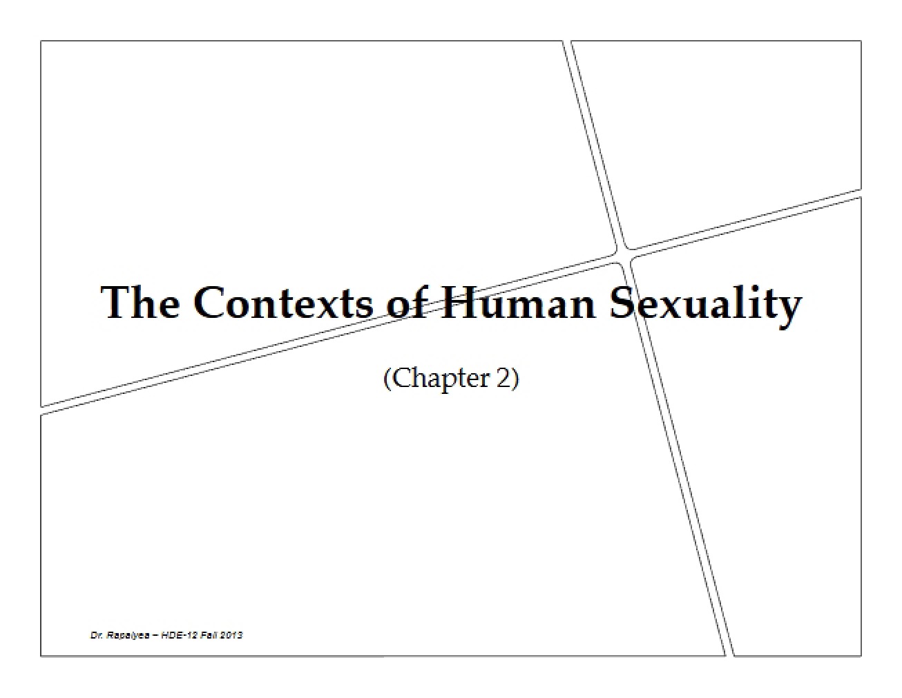 Context of Sexuality (2013)