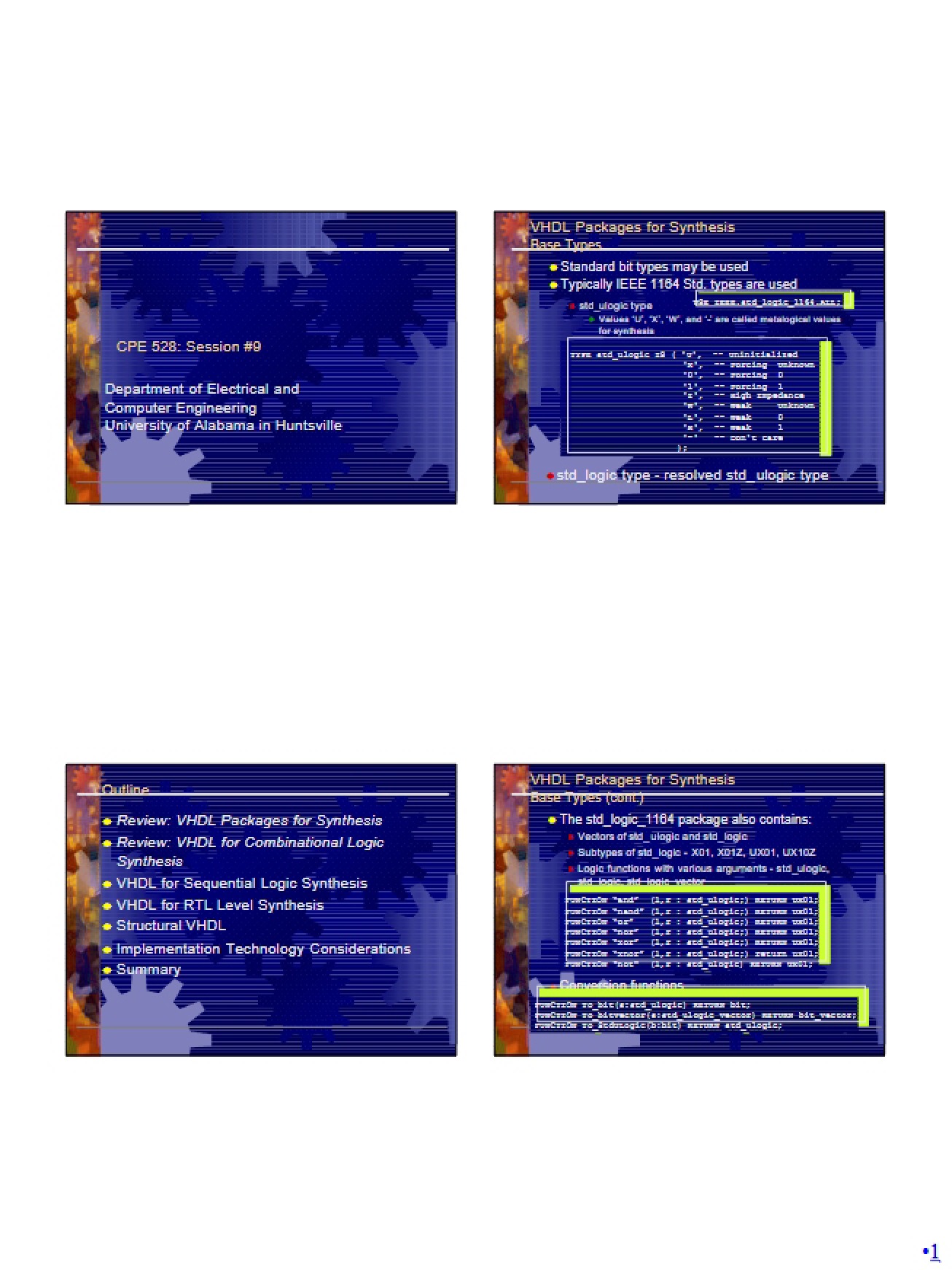 Synthesis Packages in VHDL